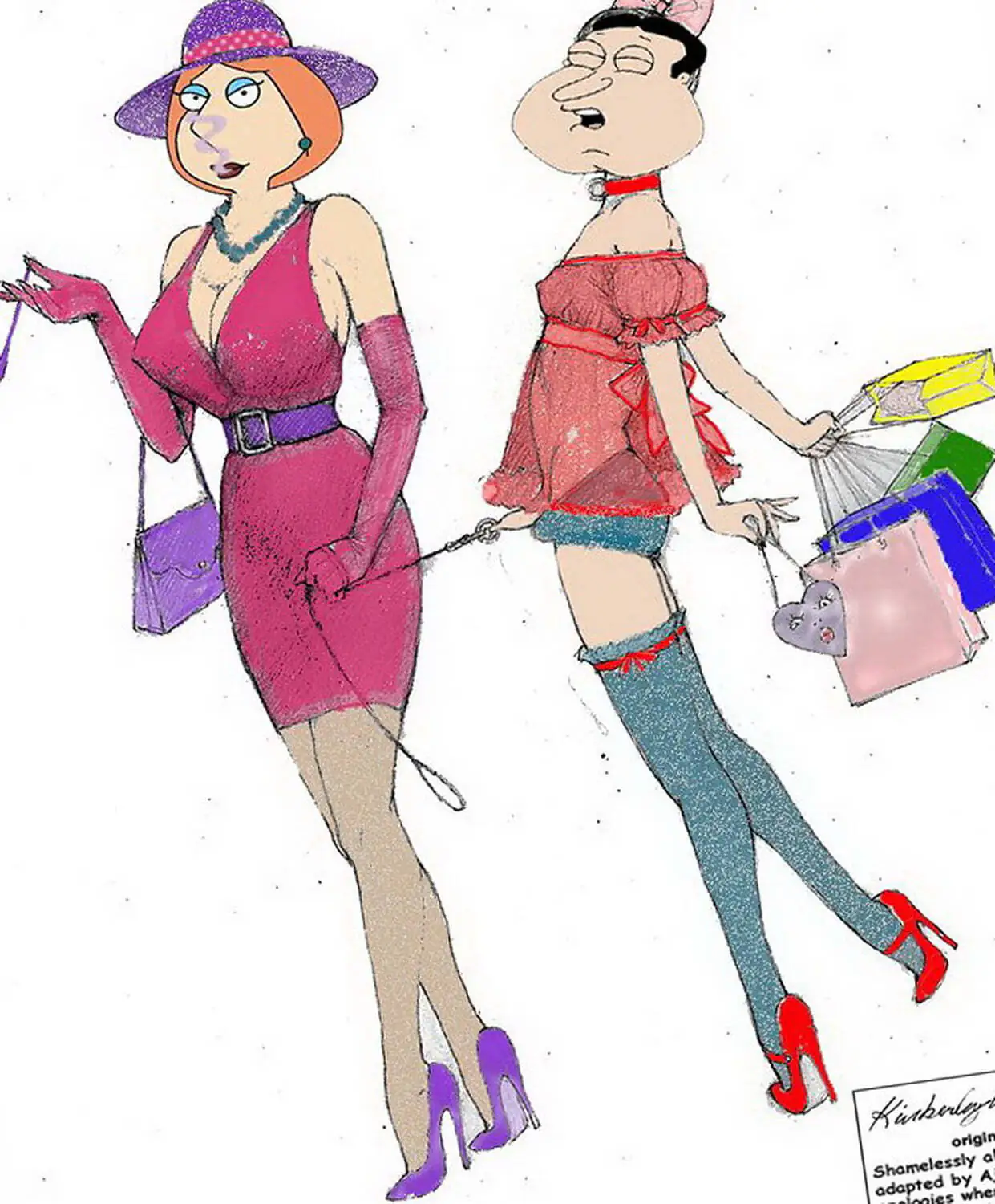 Lois Griffin Stockings Crossdressing Nipples Penis Tits Panties
