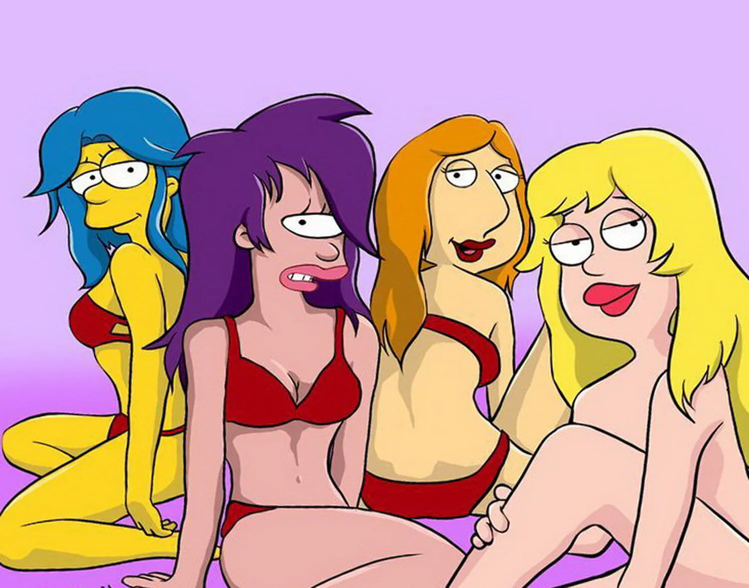 Marge Simpson Big Breast Blonde Legs Group Sex Underwear Panties