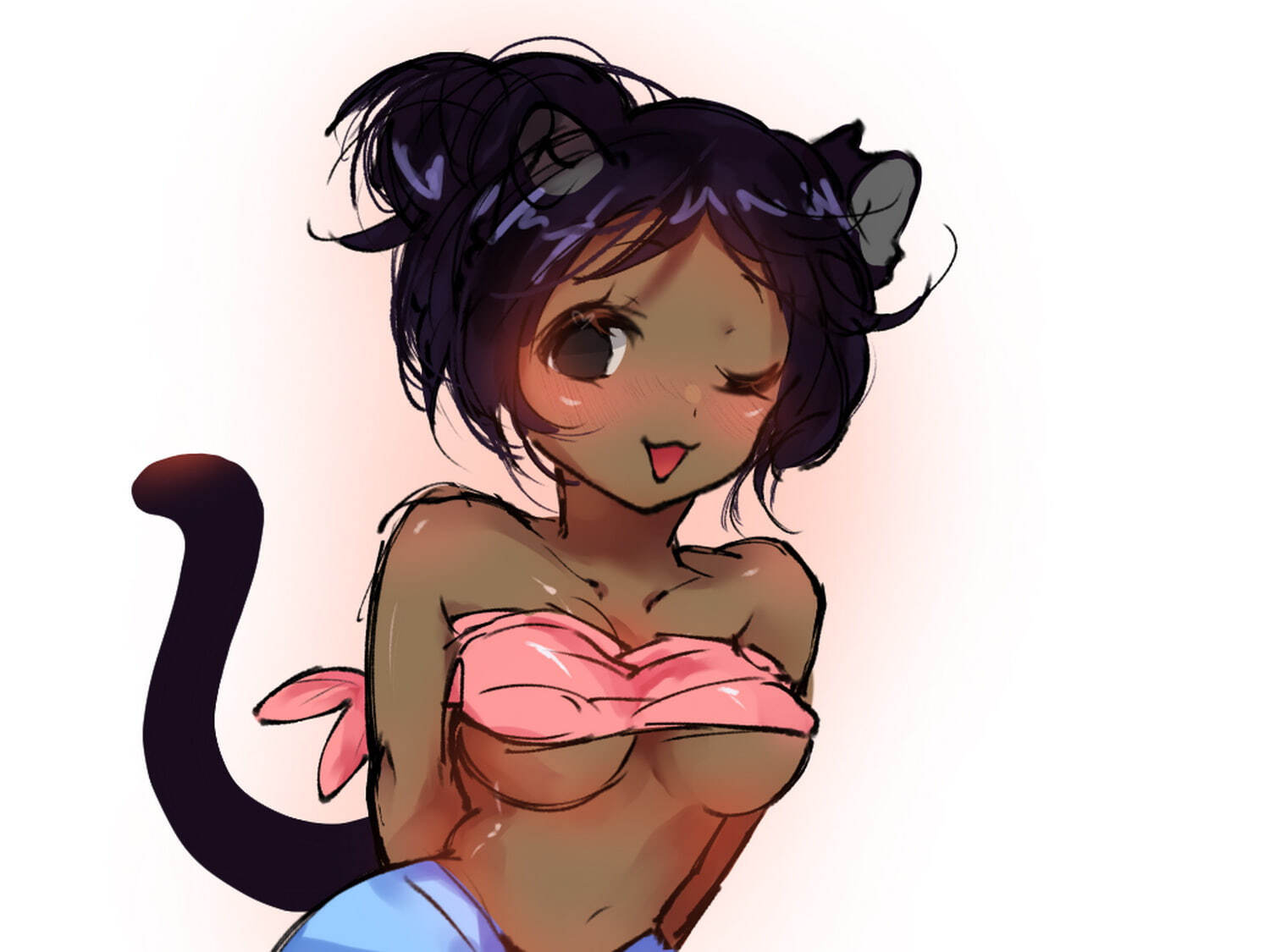 Dark Skin Solo Female Solo Catgirl Female Only Dark Skinned Female