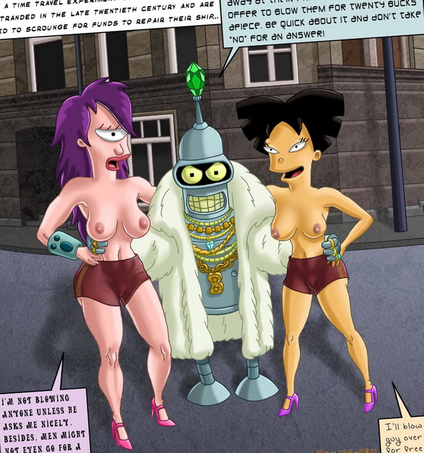 Amy Wong and Bender Bending Rodriguez Tits