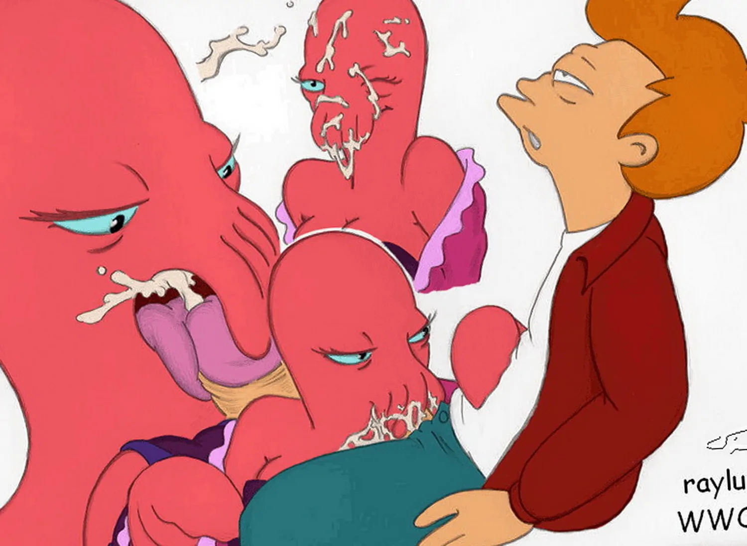 Edna (Futurama) and Philip J Fry Cum On Body Cum In Mouth Sex Oral