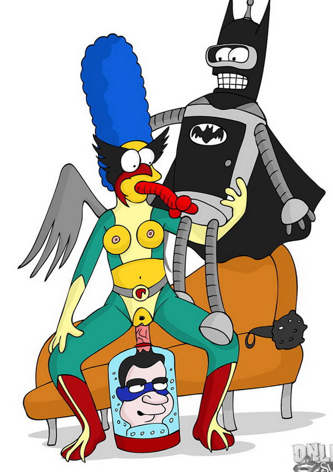 Marge Simpson and Batman Tits