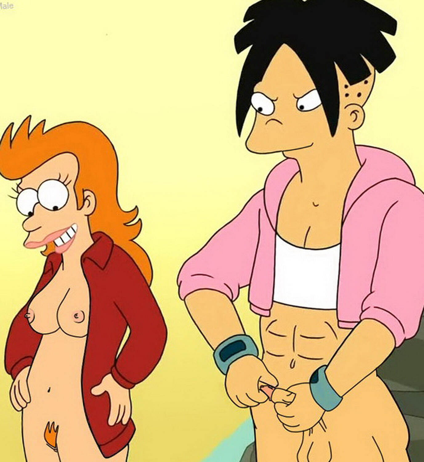 Philip J Fry and Amy Wong Pubic Hair Penis Tits Nipples