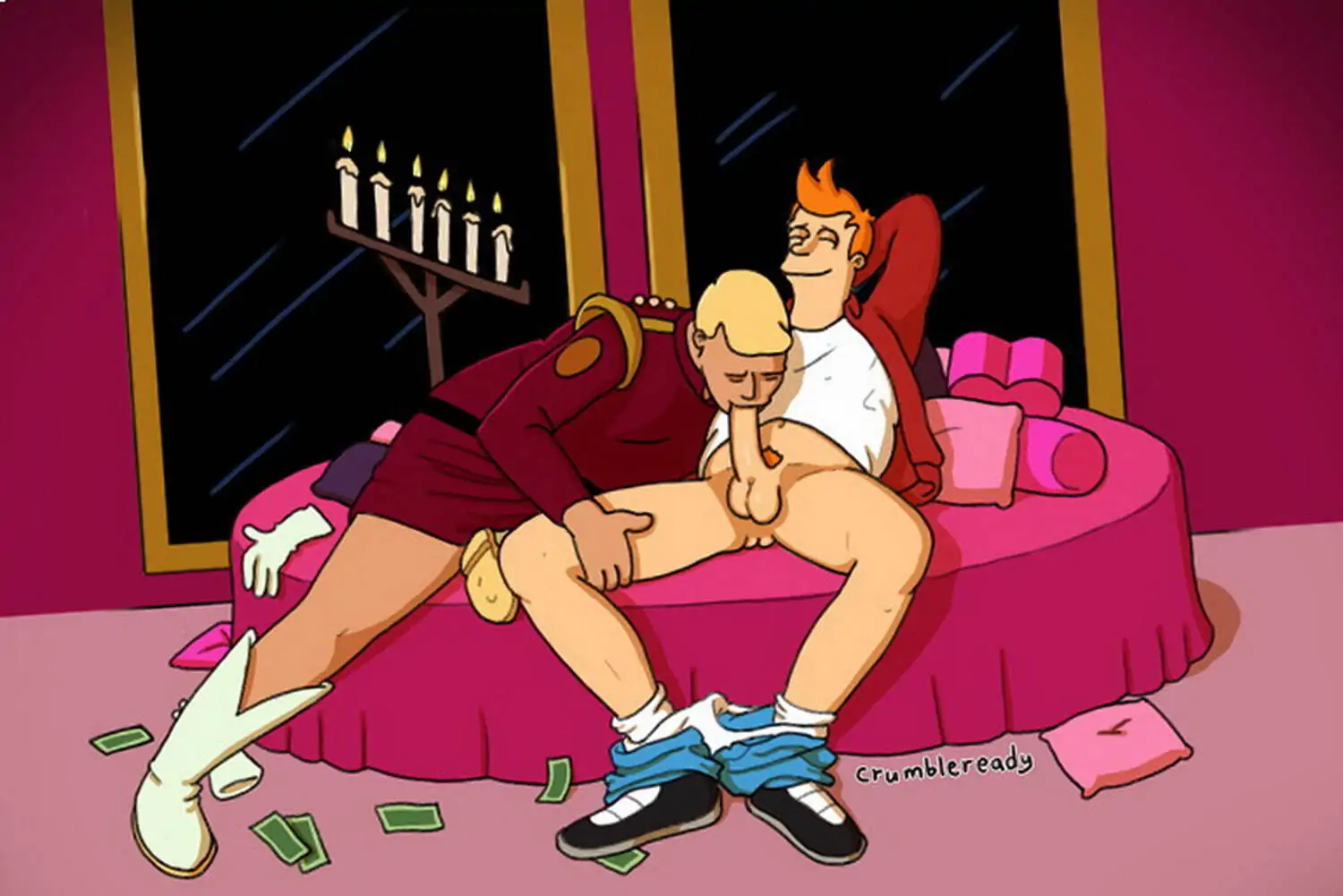 Philip J Fry and Zapp Brannigan Underwear Oral Blowjob Oral Sex Gay