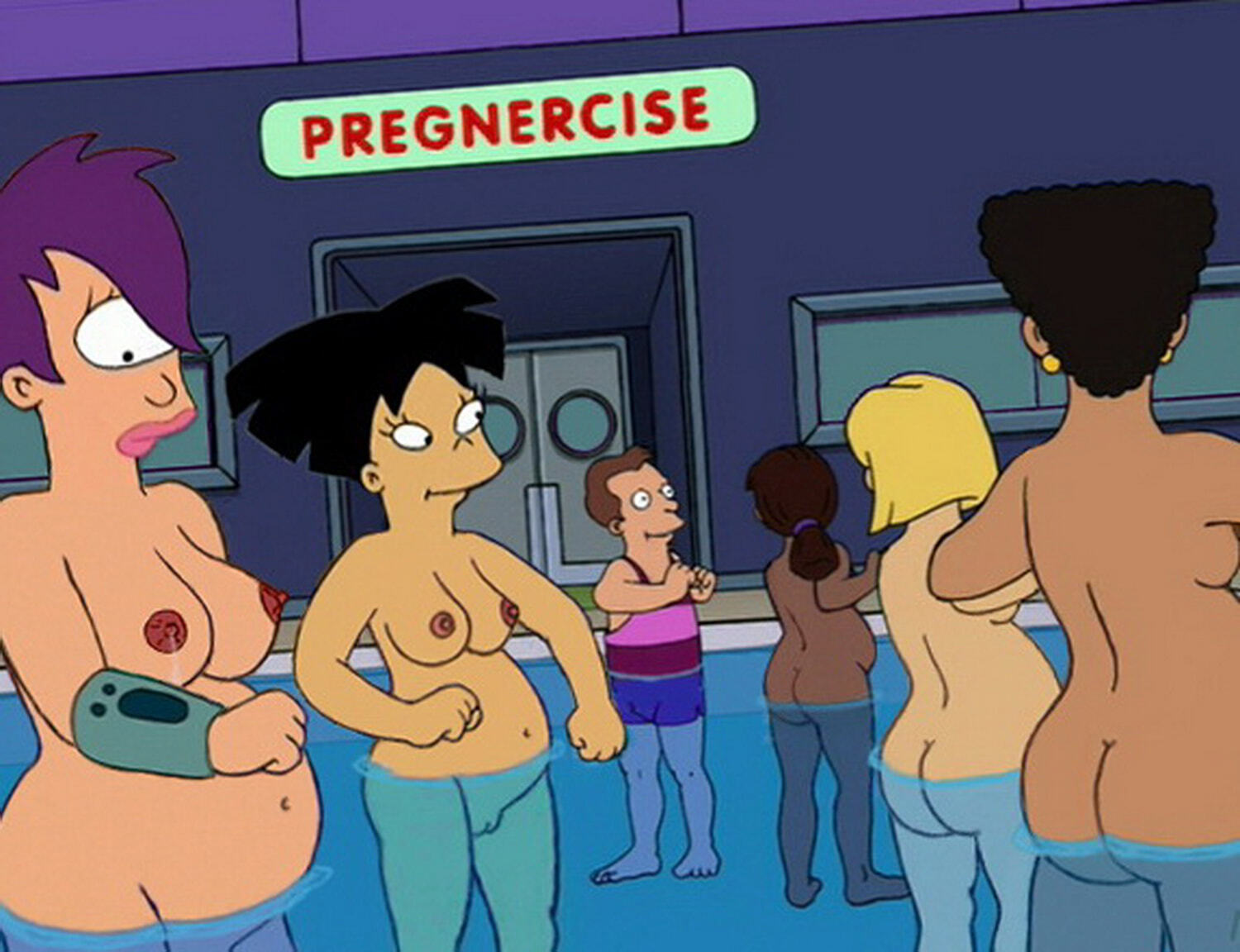 Turanga Leela and Amy Wong Pregnant Female Only