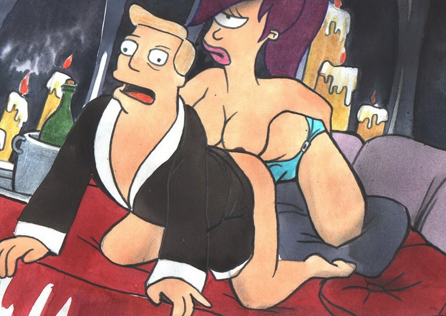 Turanga Leela and Zapp Brannigan Pegging