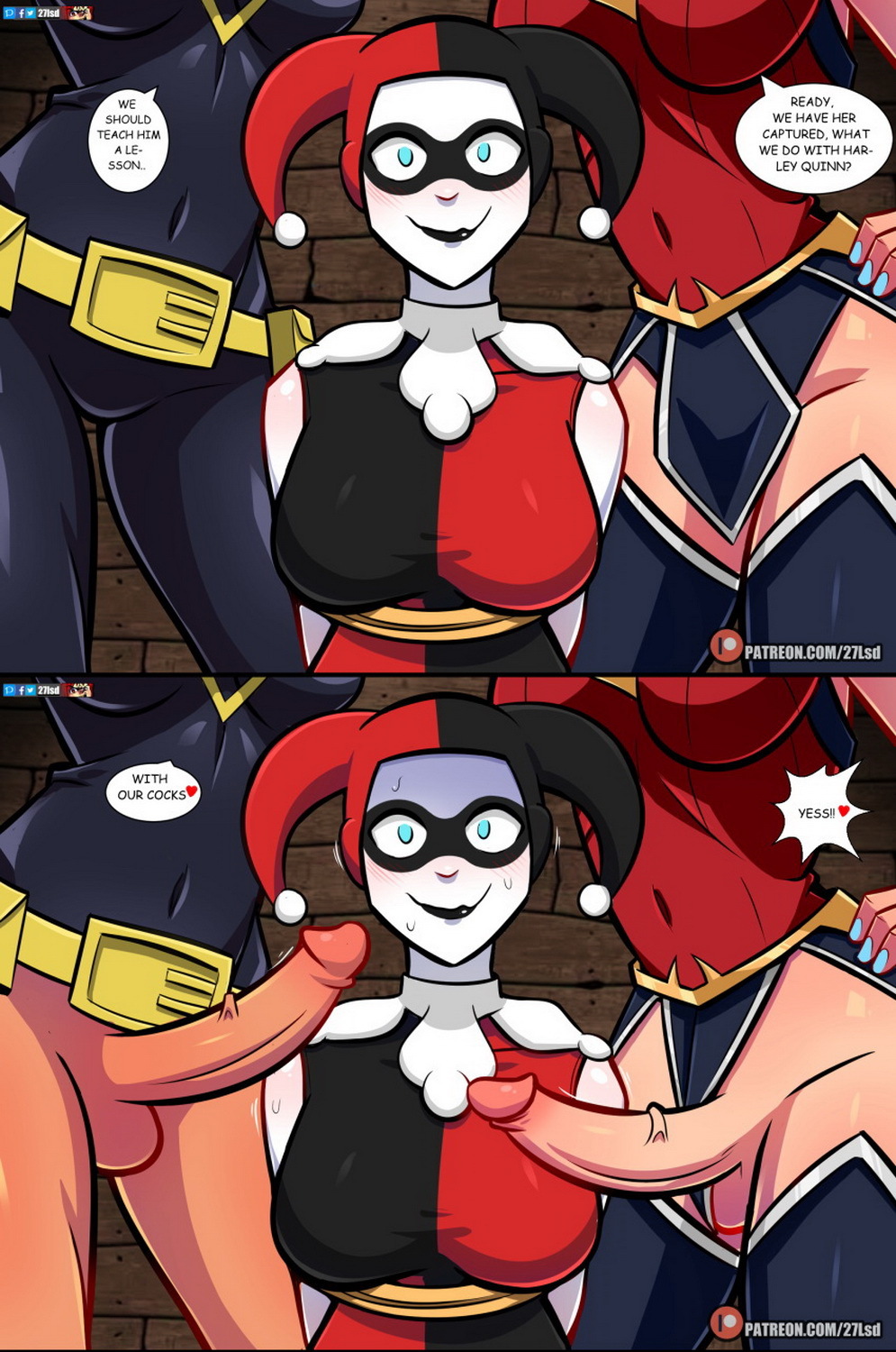 Batgirl and Wonder Woman Futanari Futa With Female Dickgirl