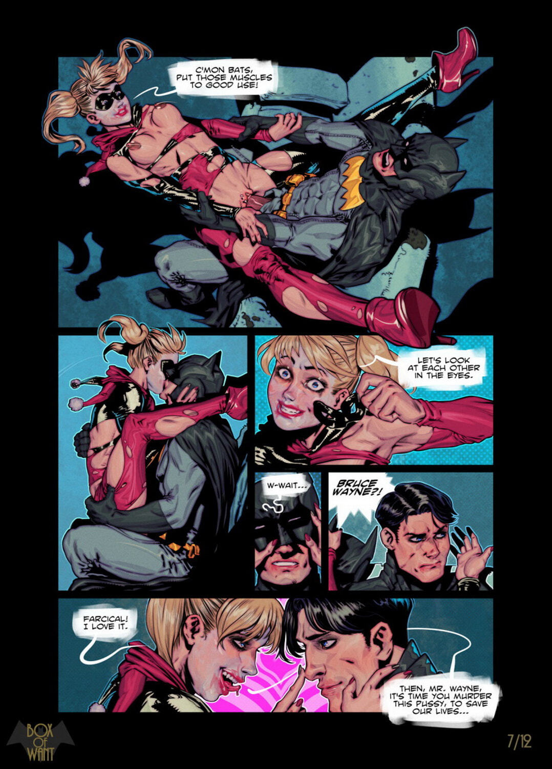 Batman and Bruce Wayne Nipples Legs Up Penis Blonde Tits