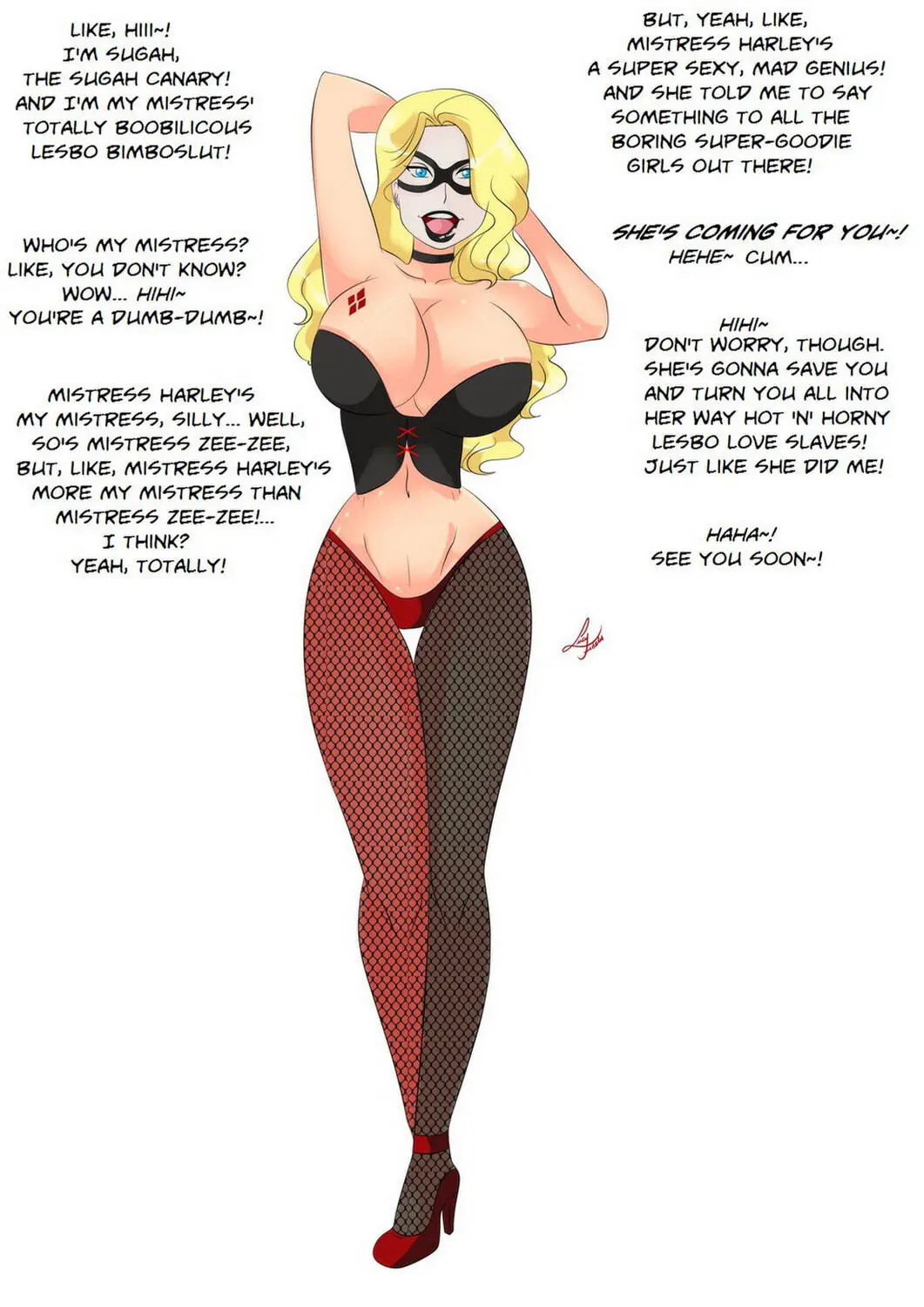 Black Canary and Harley Quinn Solo Blonde Lesbian
