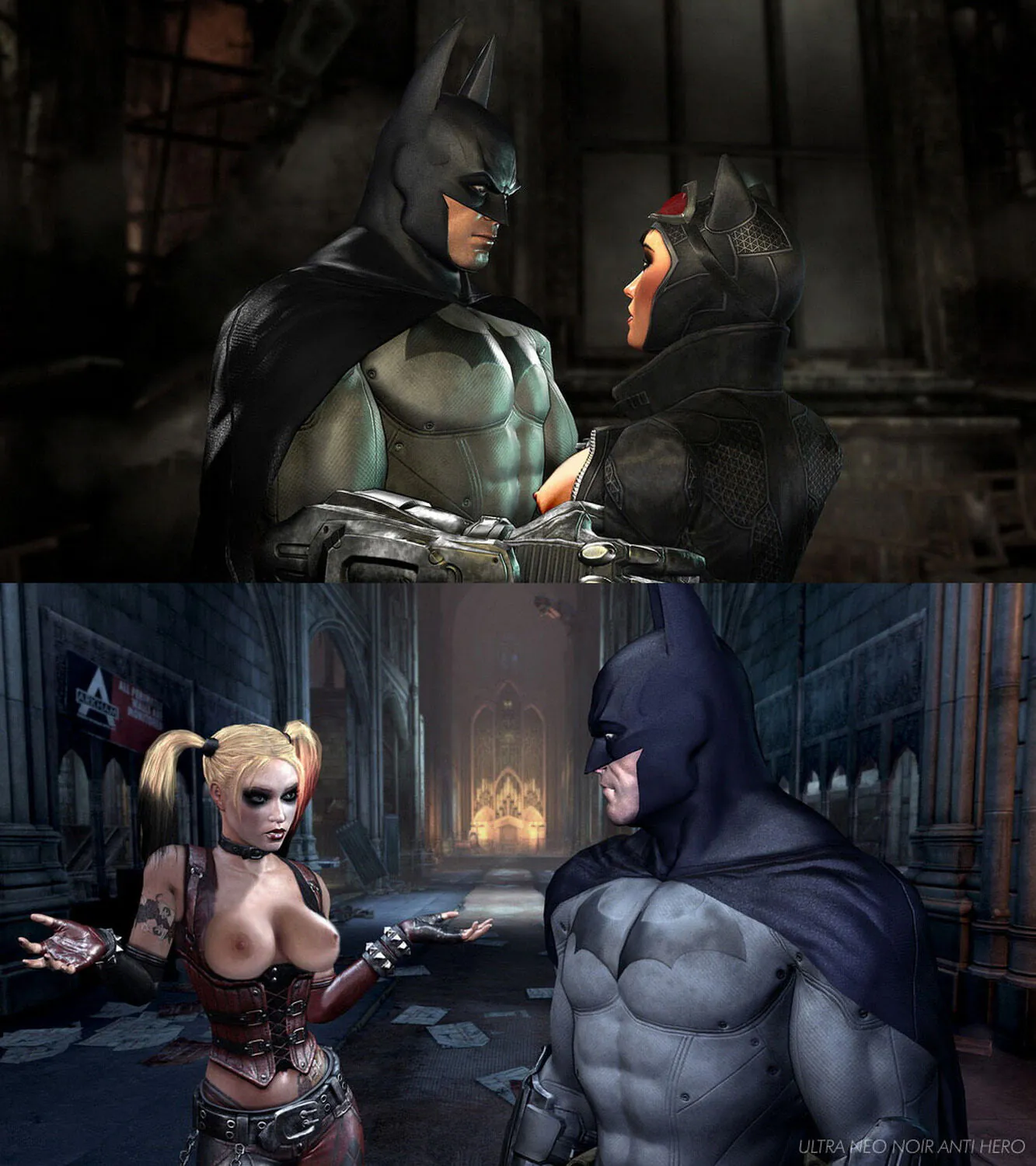 Catwoman and Batman Nipples Erect Nipples Blonde Tits