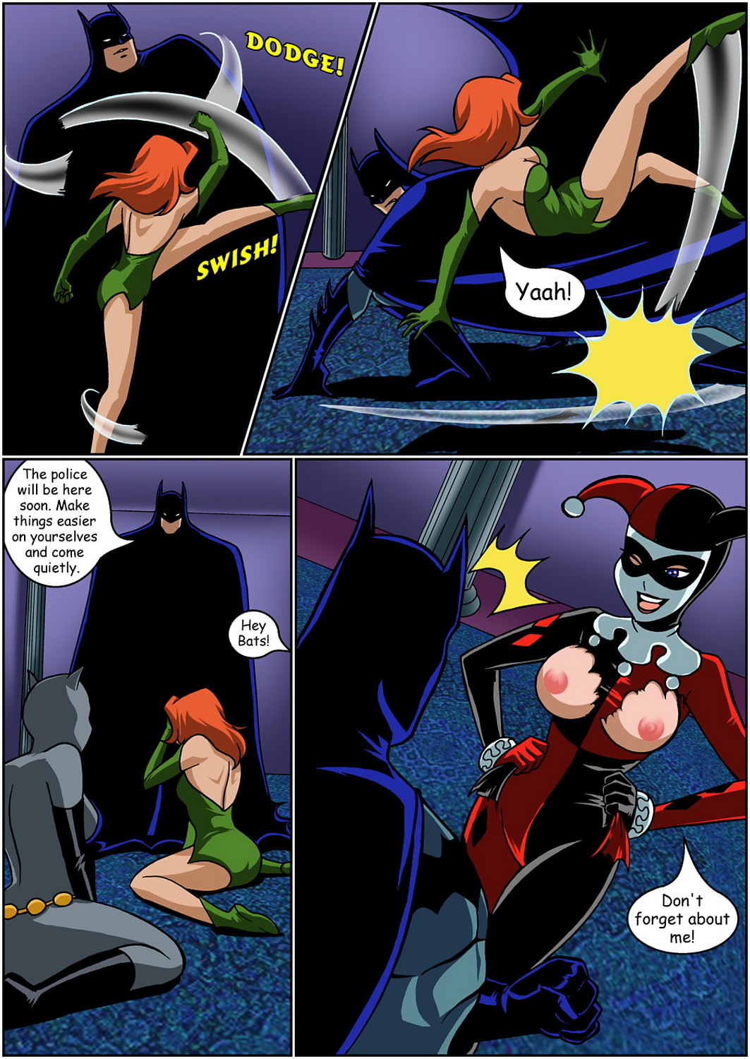 Catwoman and Harley Quinn Nipples Tits