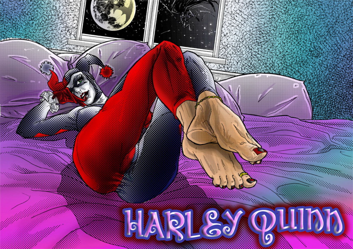 Harley Quinn and Batman Female Only Feet Solo