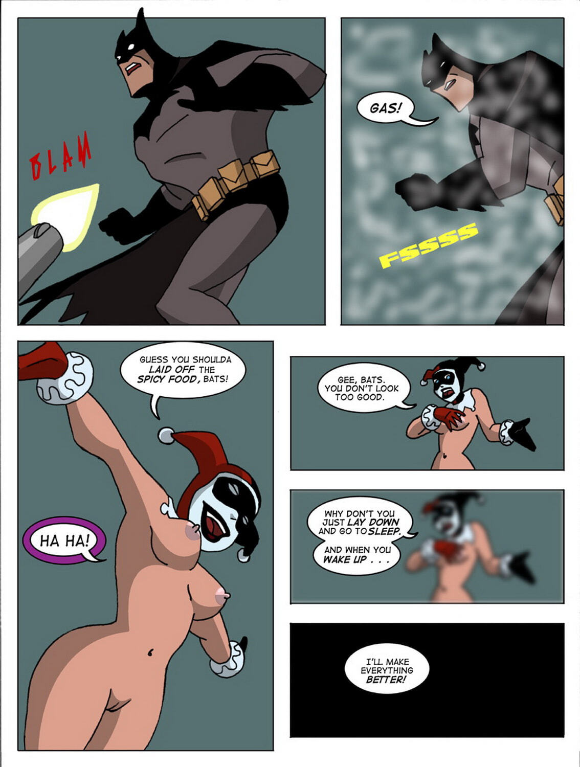 Harley Quinn and Batman Pussy Erect Nipples Pink Nipples