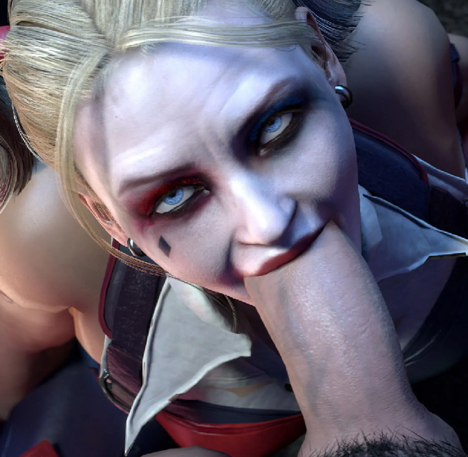 Harley Quinn and Cassie Cage Pubic Hair Large Penis Penis