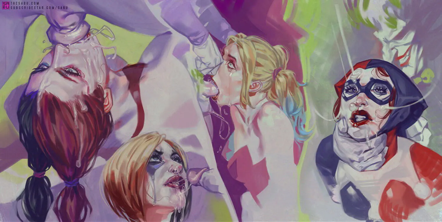 Harley Quinn and Harleen Quinzel Blonde Cum Inside Penis Oral