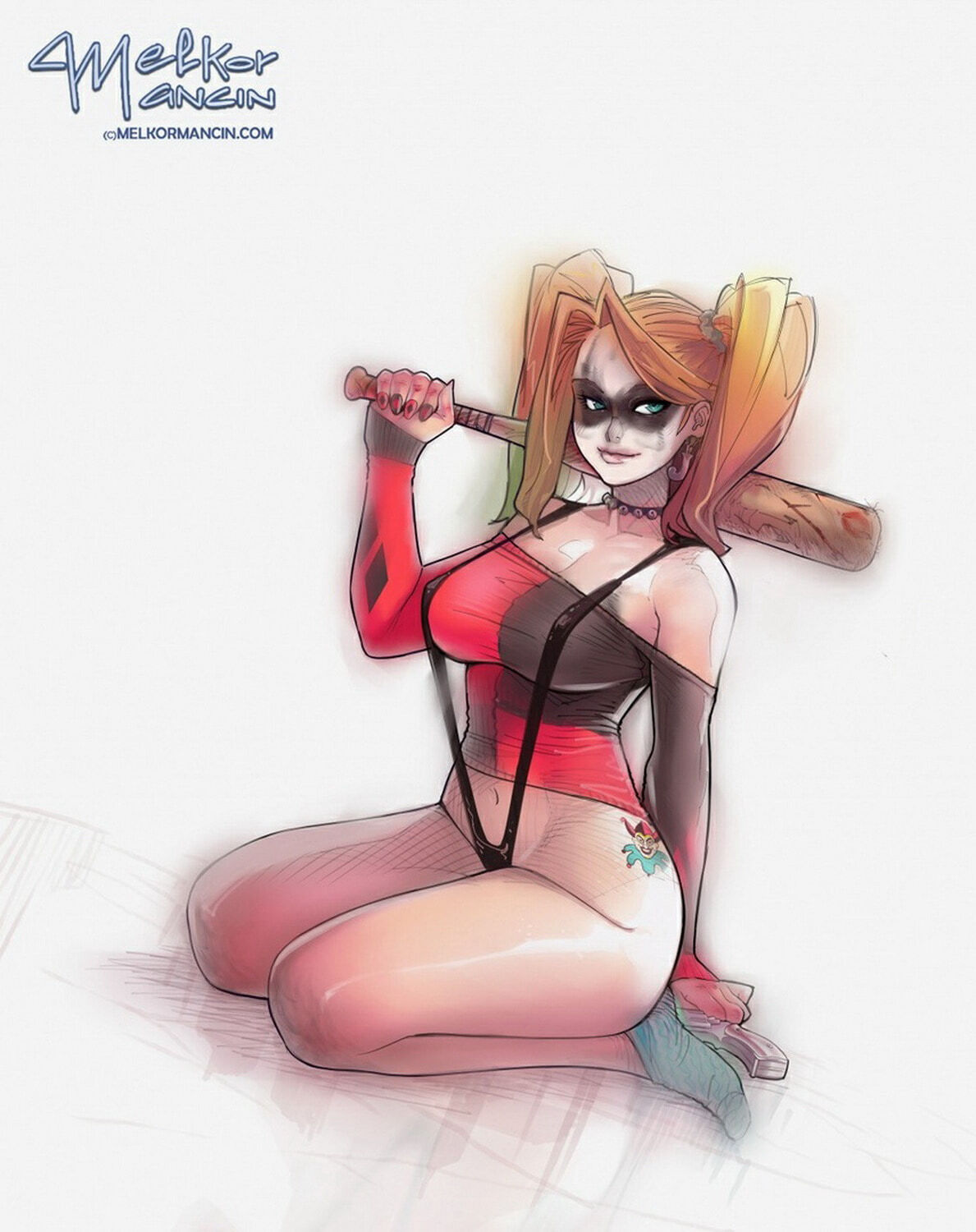 Harley Quinn and Harleen Quinzel Solo Posing Tits Blonde Female Only