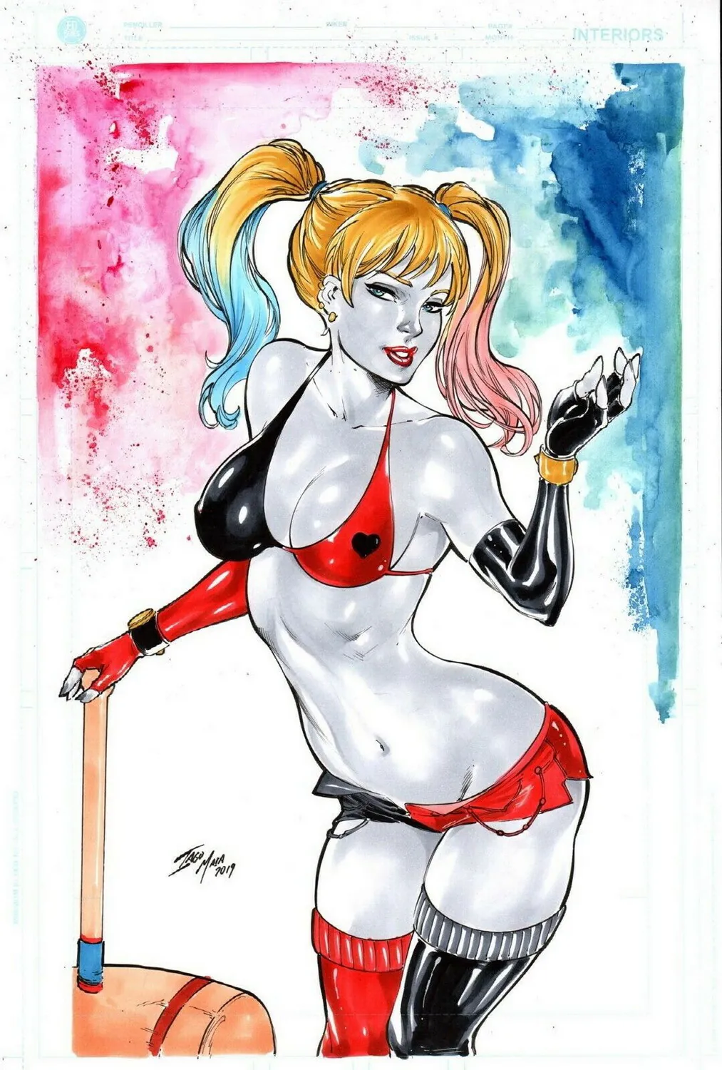Harley Quinn and Harleen Quinzel Tits Female Only Blonde Solo