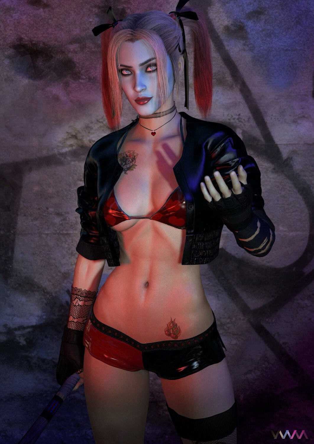 Harley Quinn and Harleen Quinzel Underwear Tits Female Only