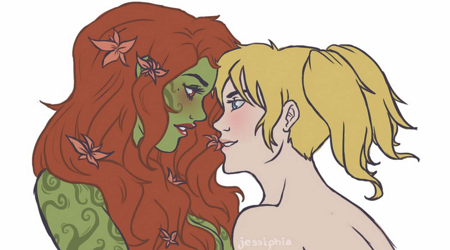 Harley Quinn and Poison Ivy Female Only Nude Lips Blonde Yuri