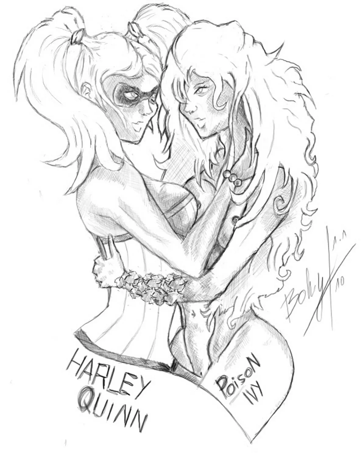 Harley Quinn and Poison Ivy Female Only Yuri R34