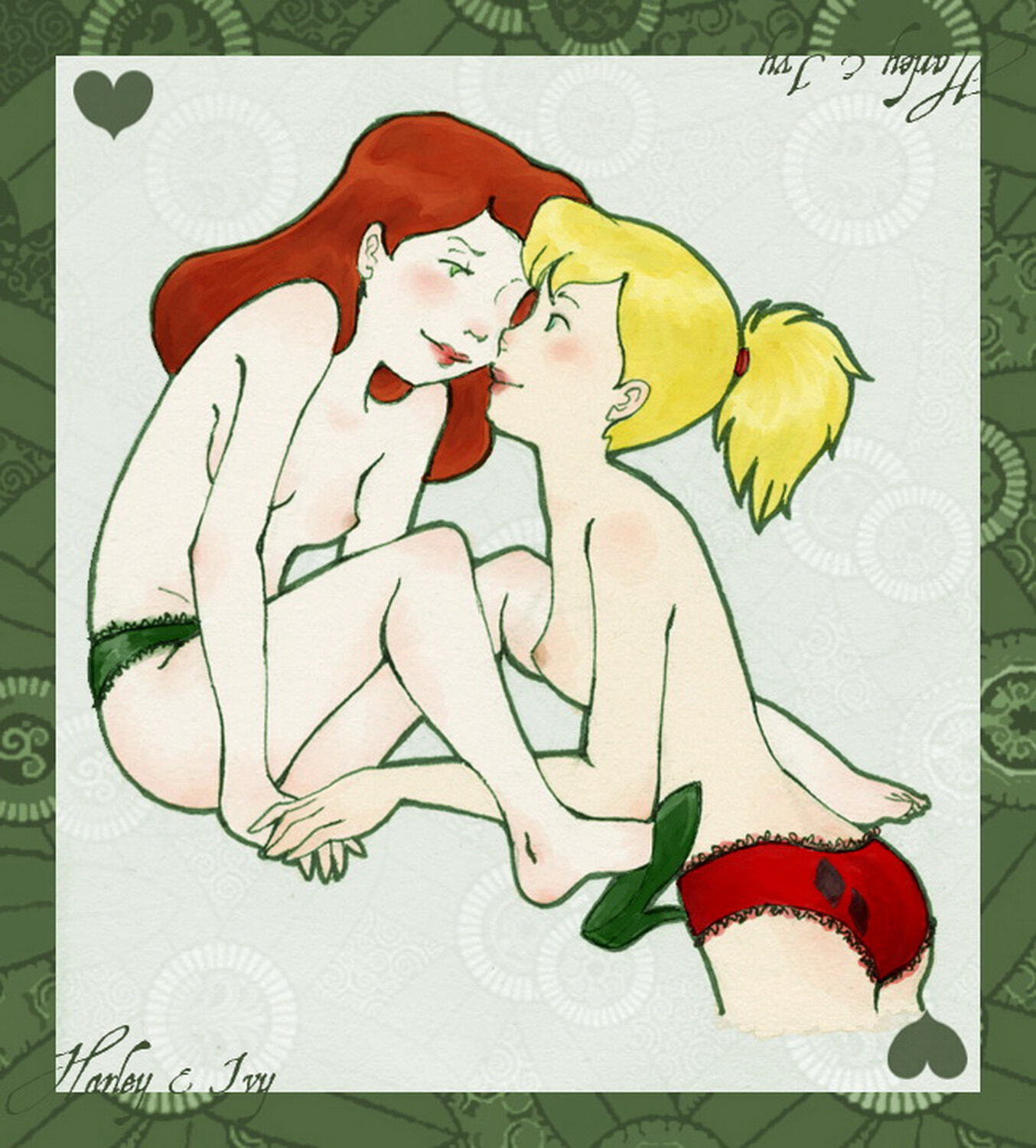 Harley Quinn and Poison Ivy Nude Female Only Tits Yuri