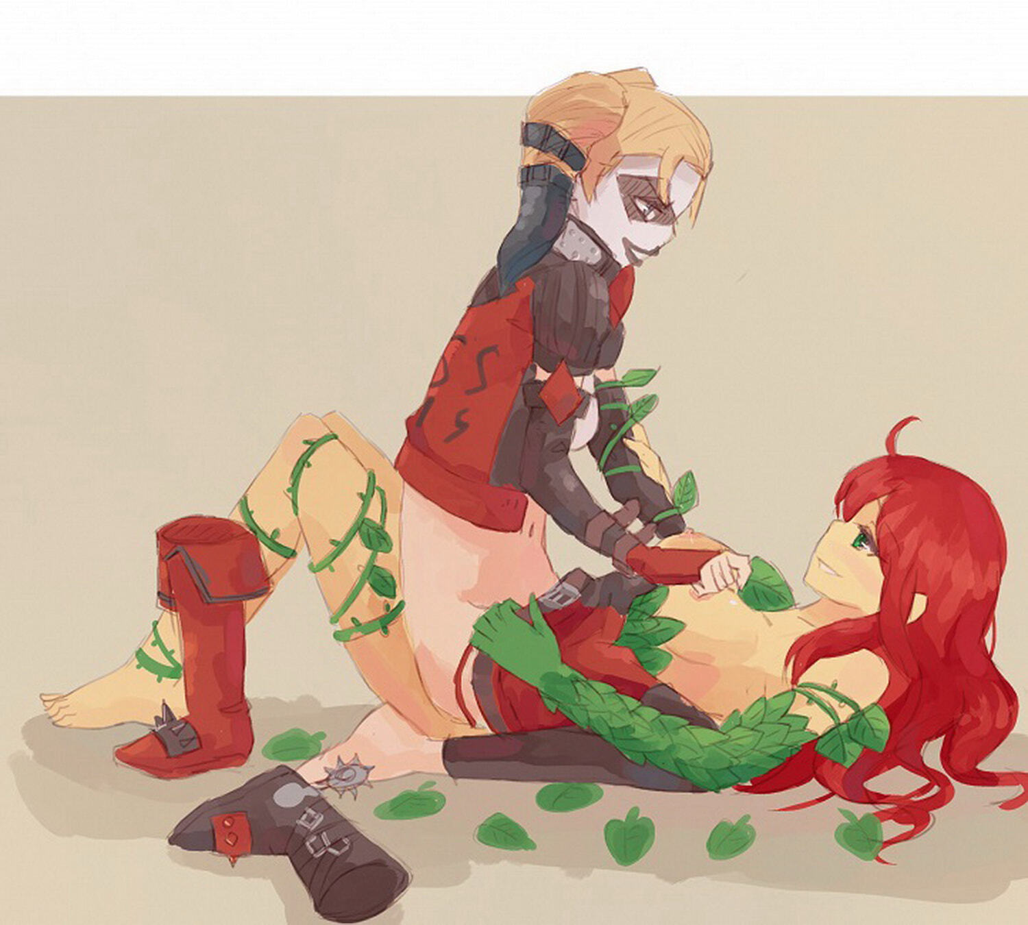 Harley Quinn and Poison Ivy Yuri Female Only Cute