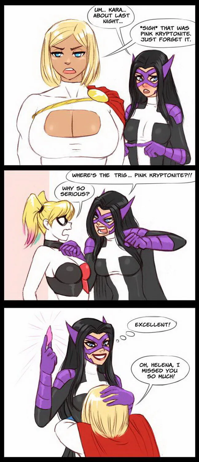 Harley Quinn and Power Girl Cunnilingus Yuri