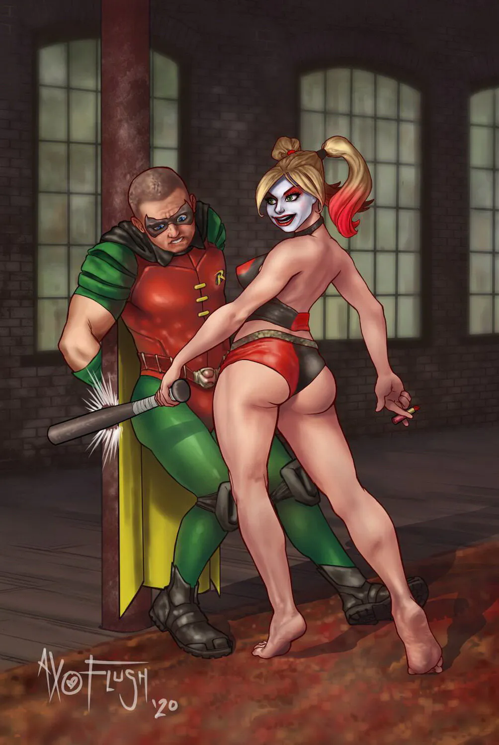Harley Quinn and Tim Drake Femdom Feet Bondage