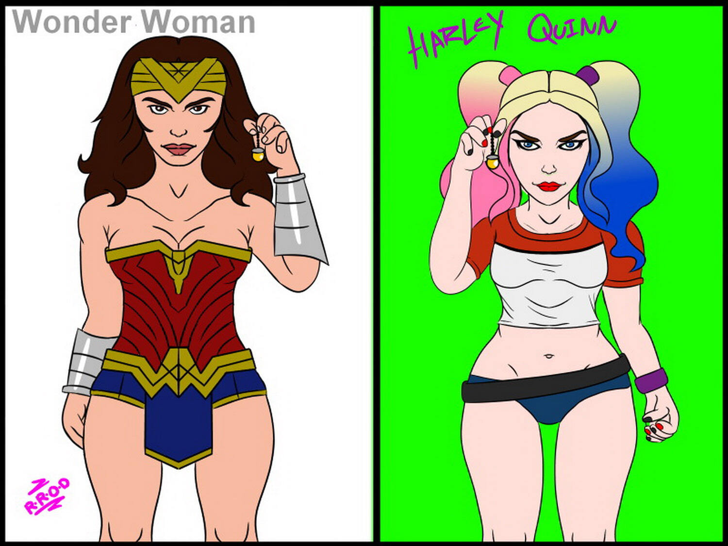 Harley Quinn and Wonder Woman Female Only