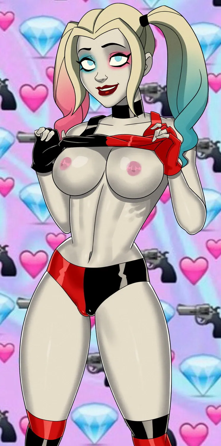Harley Quinn Big Breast Blonde Panties Nipples Solo Tits