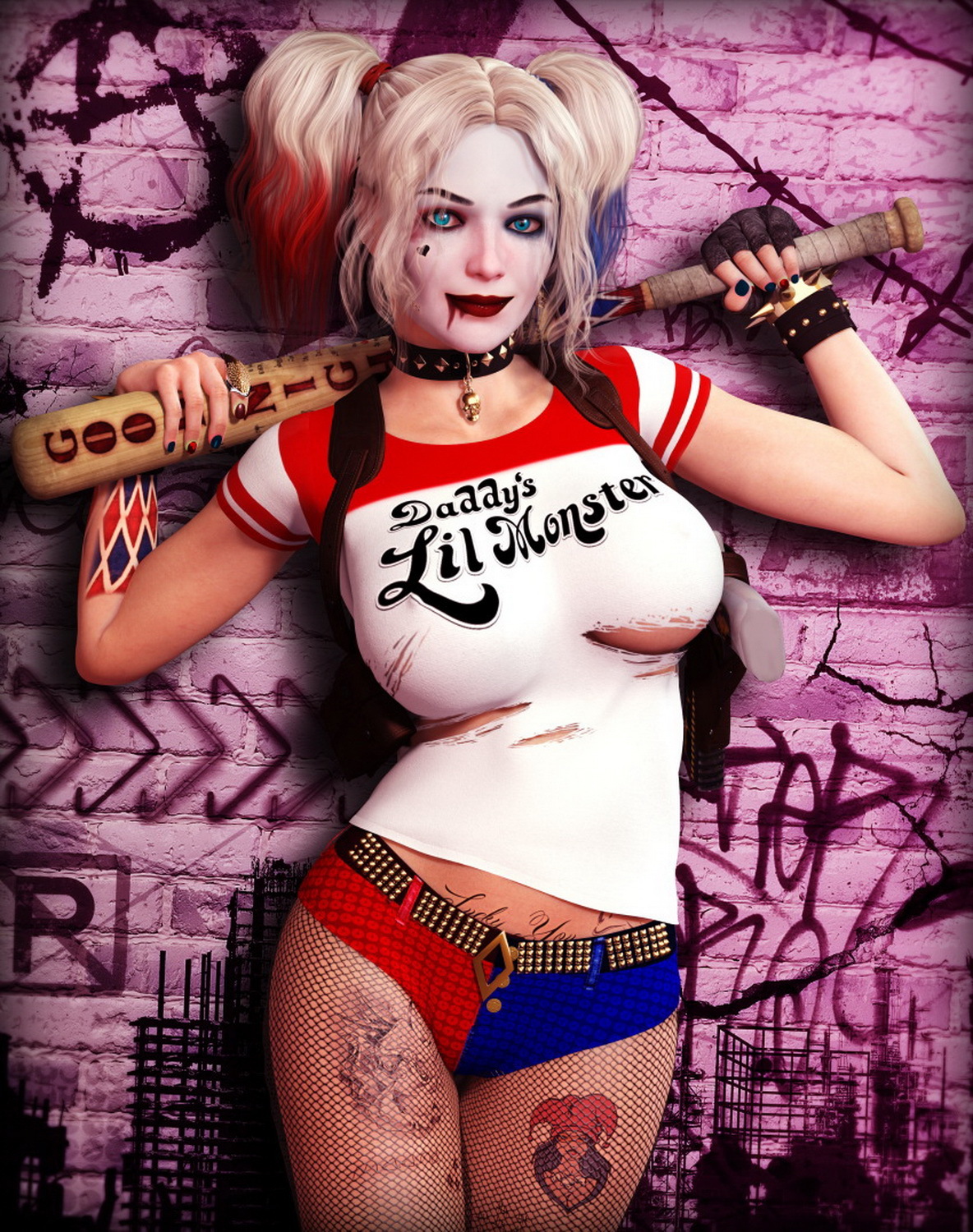 Harley Quinn Big Breast Solo Female Solo Legs Female Only Blonde