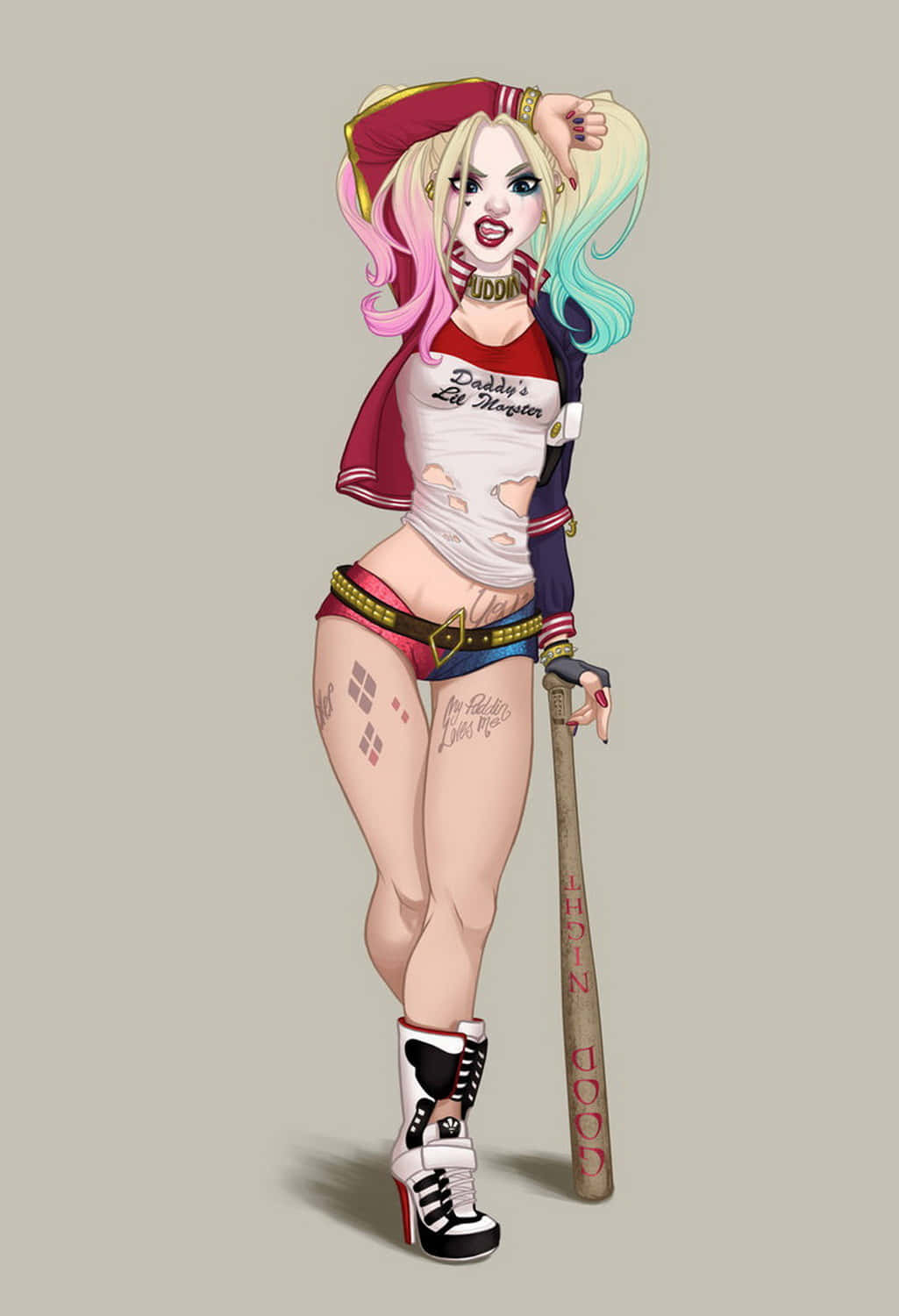 Harley Quinn Female Only Long Legs Blonde Solo Legs