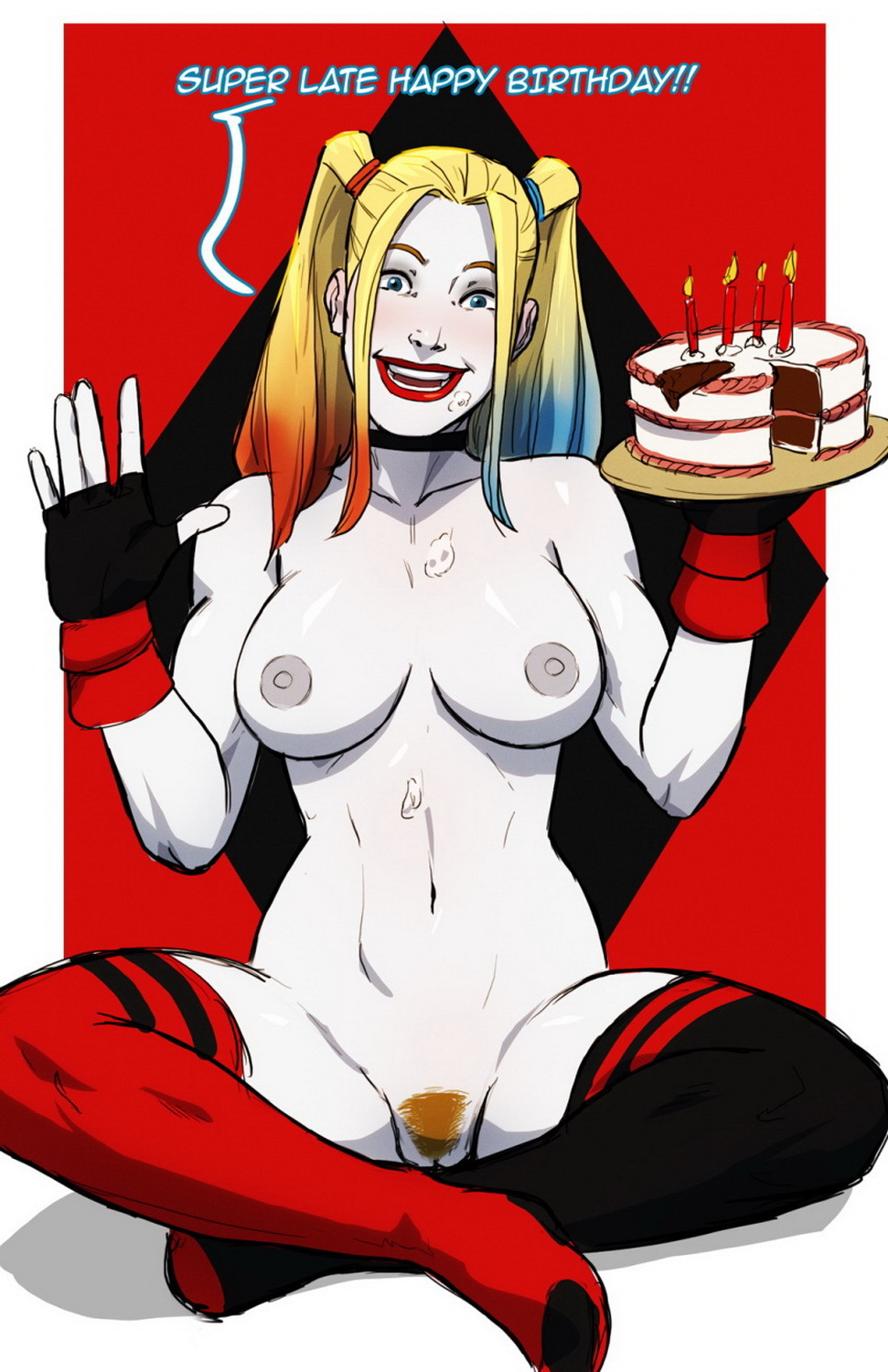 Harley Quinn Female Only Vagina Solo Blonde Pussy Nipples