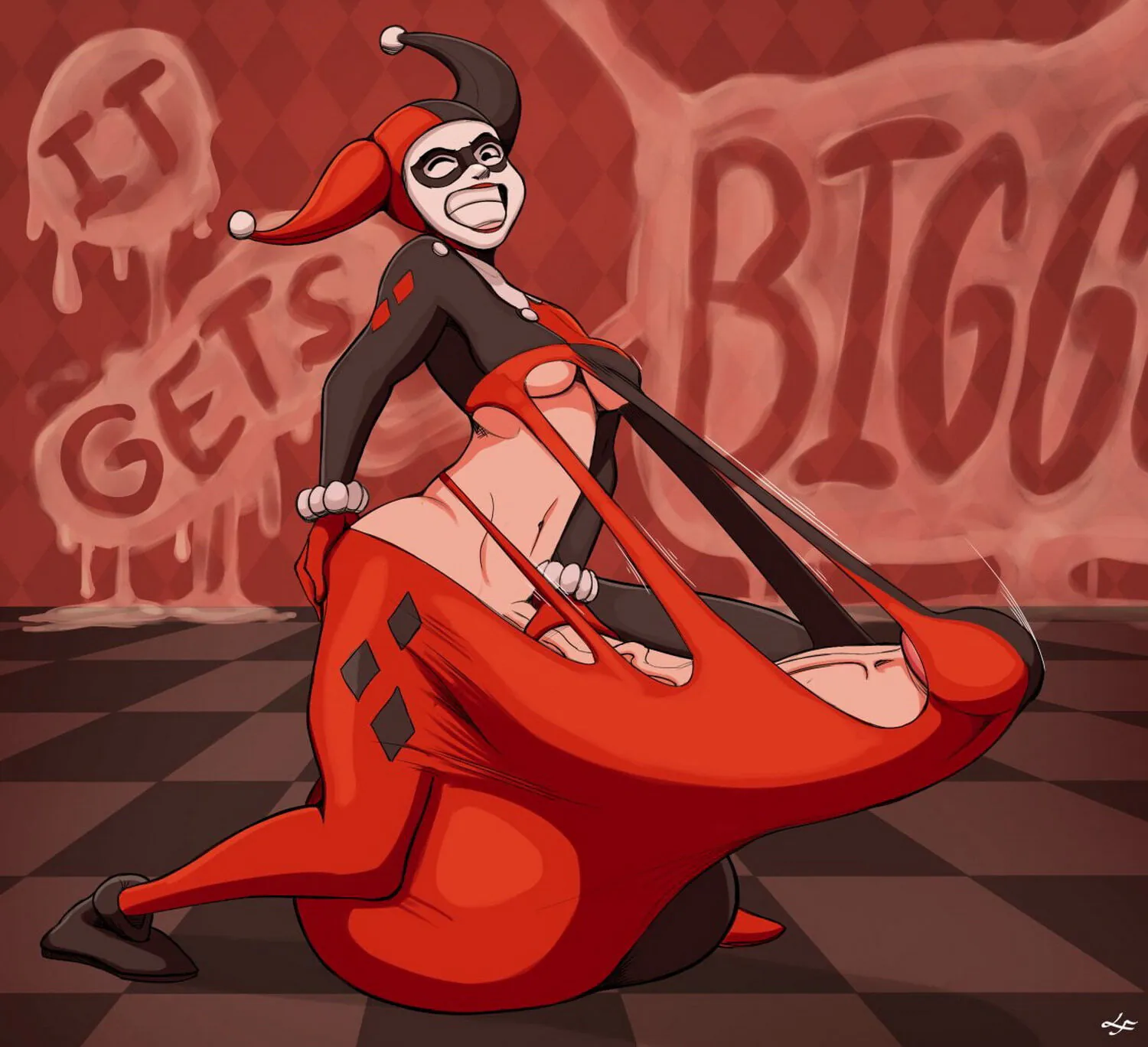 Harley Quinn Futa Only Futanari Futa Hand On Penis Veiny Penis