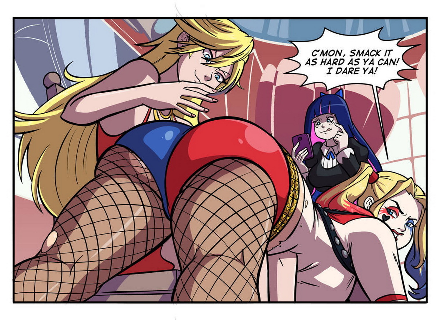 Hard Ass Spanking Drawing - Harley Quinn Huge Ass Yuri Femdom Spanking Female Only > Your Cartoon Porn