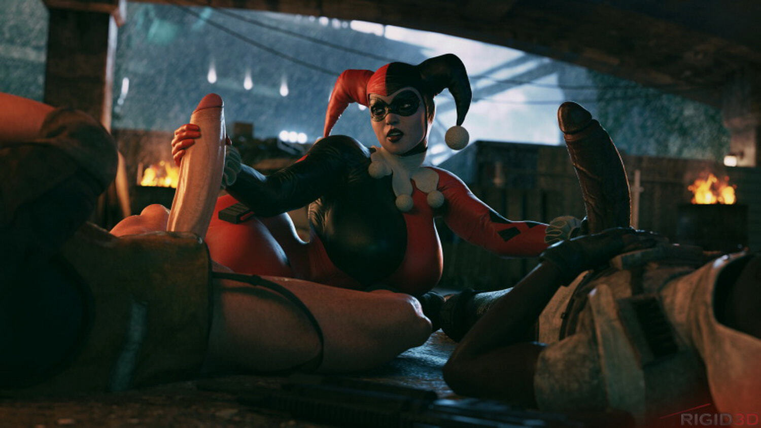 Harley Quinn Double Handjob