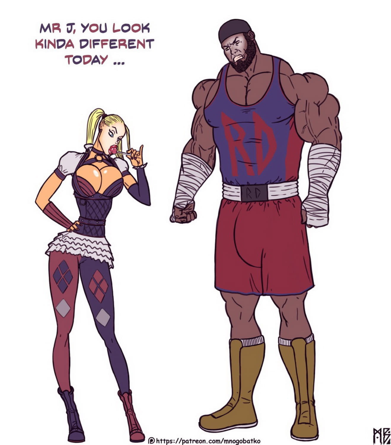 Harley Quinn Interracial Blonde Dark Skin