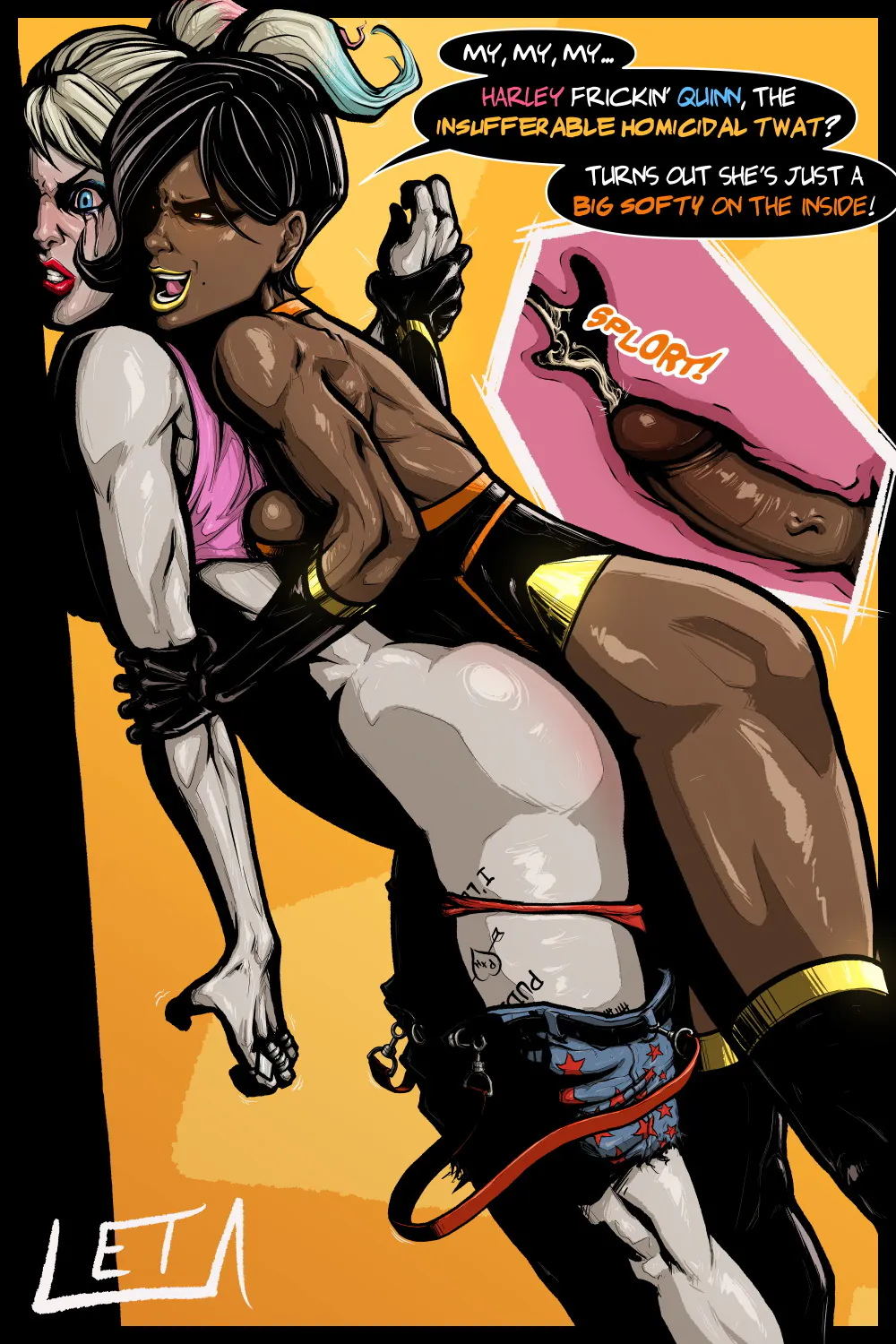 Harley Quinn Interracial Dark Skin Futanari Vaginal Penetration