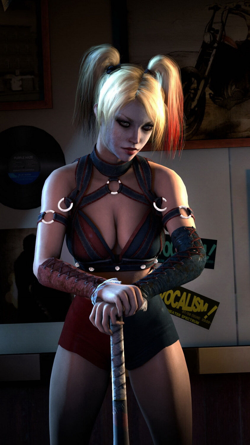 Harley Quinn Lips Tits Solo Blonde Female Only Legs