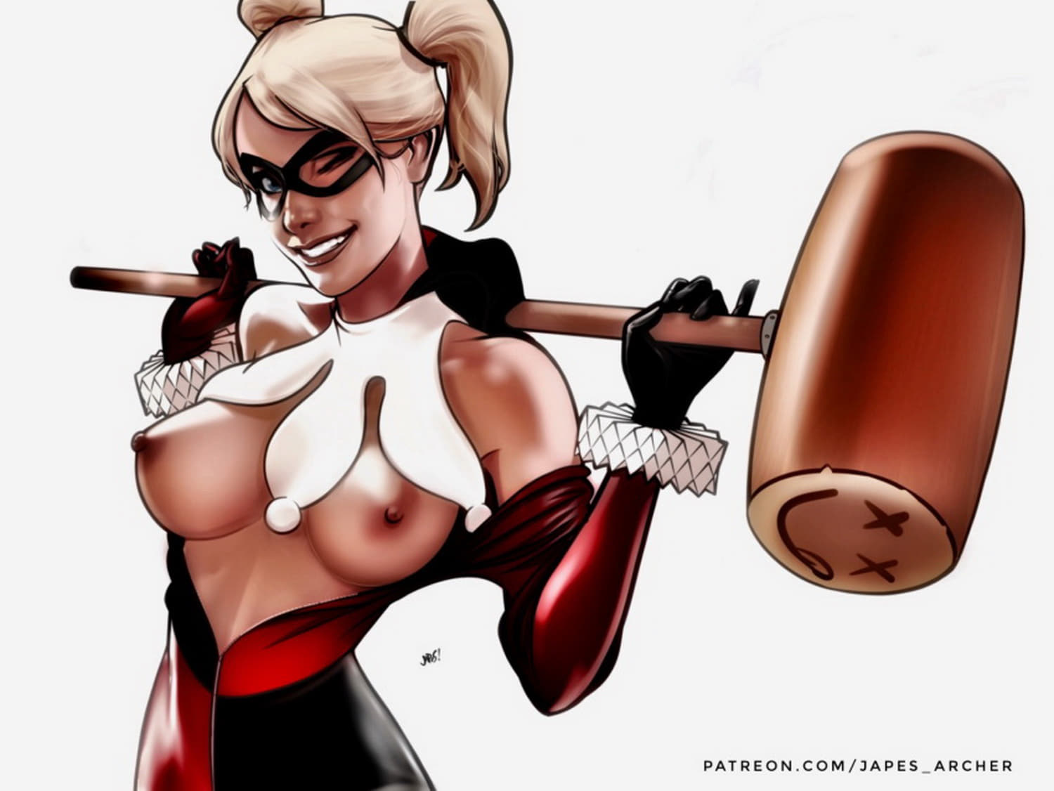 Harley Quinn Nipples Blonde Tits Female Only