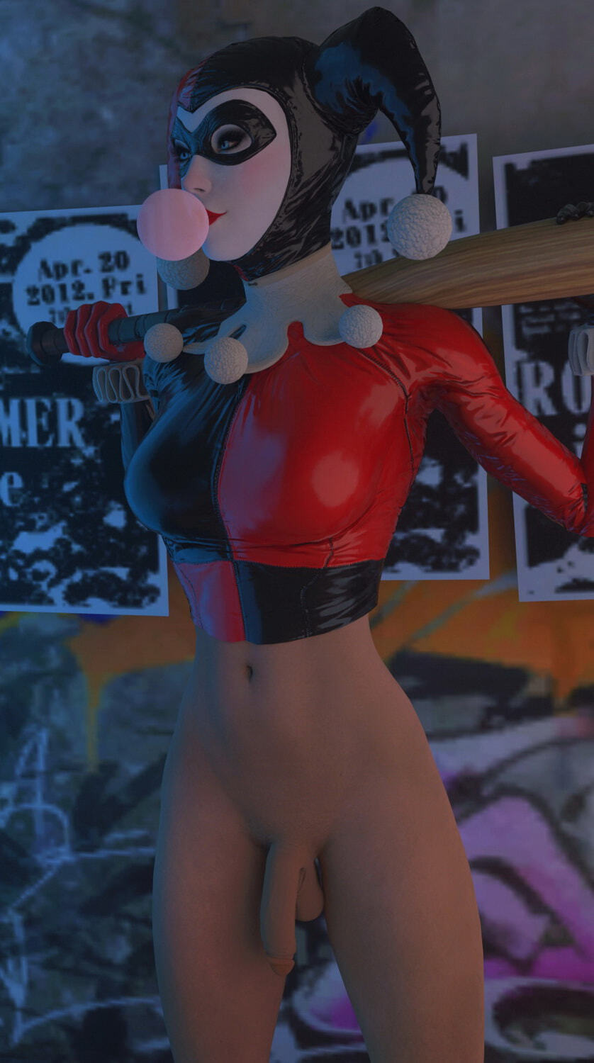 Harley Quinn Solo Intersex Futa Futa Only Futanari Penis Tits