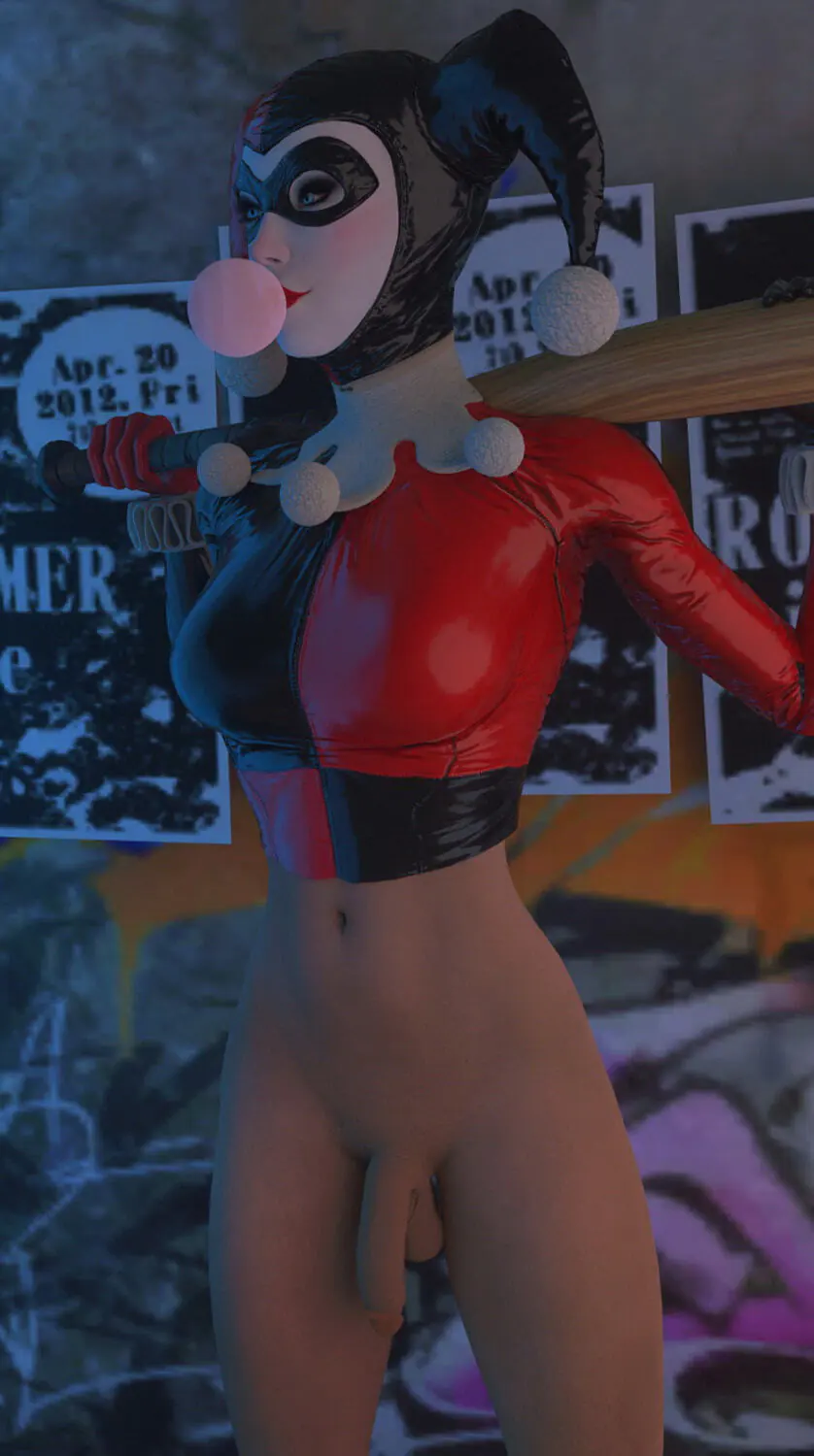 Harley Quinn Solo Intersex Futa Futa Only Futanari Penis Tits