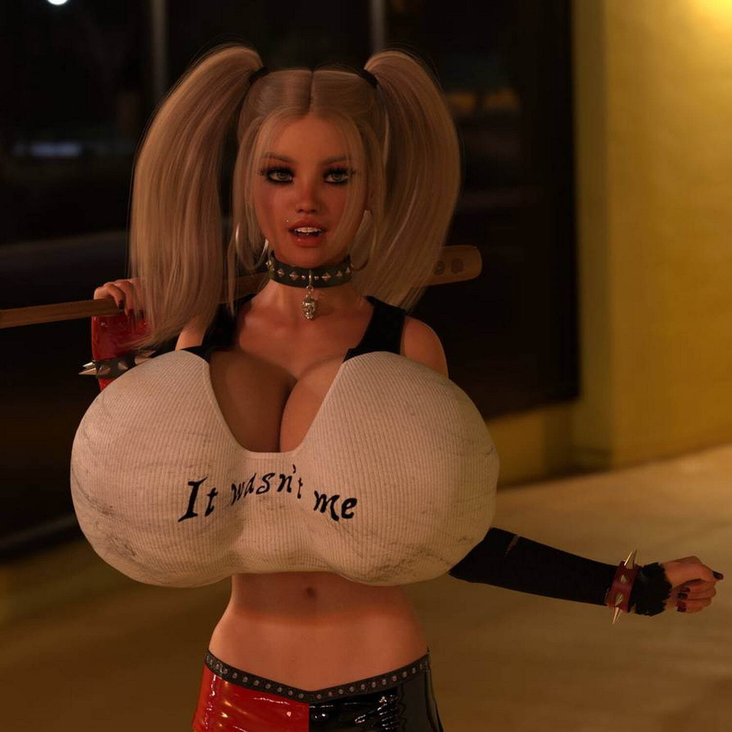 Harley Quinn Tits Big Breast Blonde Busty