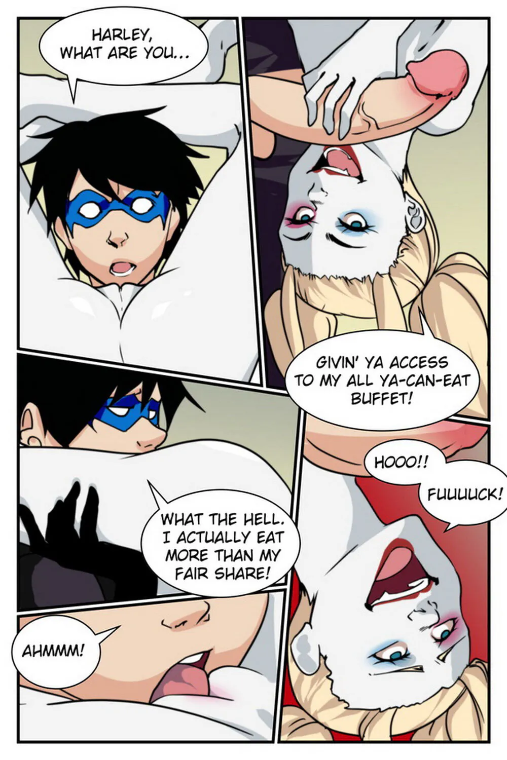 Nightwing and Dick Grayson Penis Blonde Cunnilingus Oral