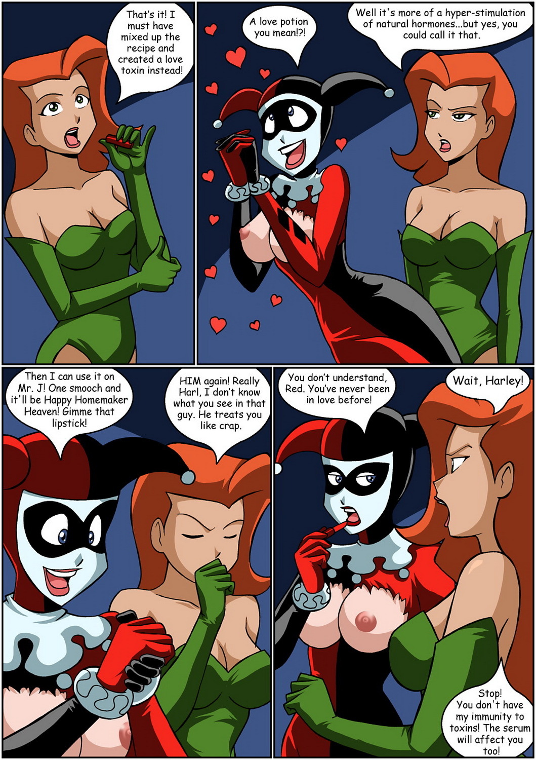 Poison Ivy and Batman Female Only Yuri Tits