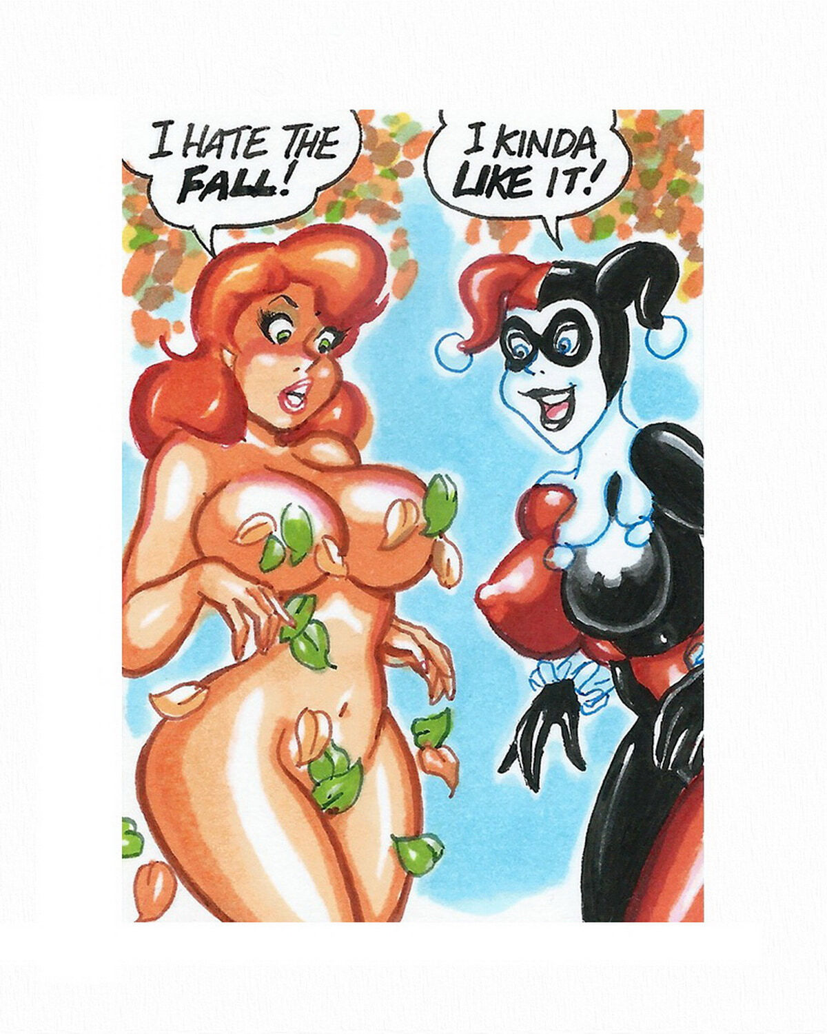 Poison Ivy and Harley Quinn Erect Nipples Female Only