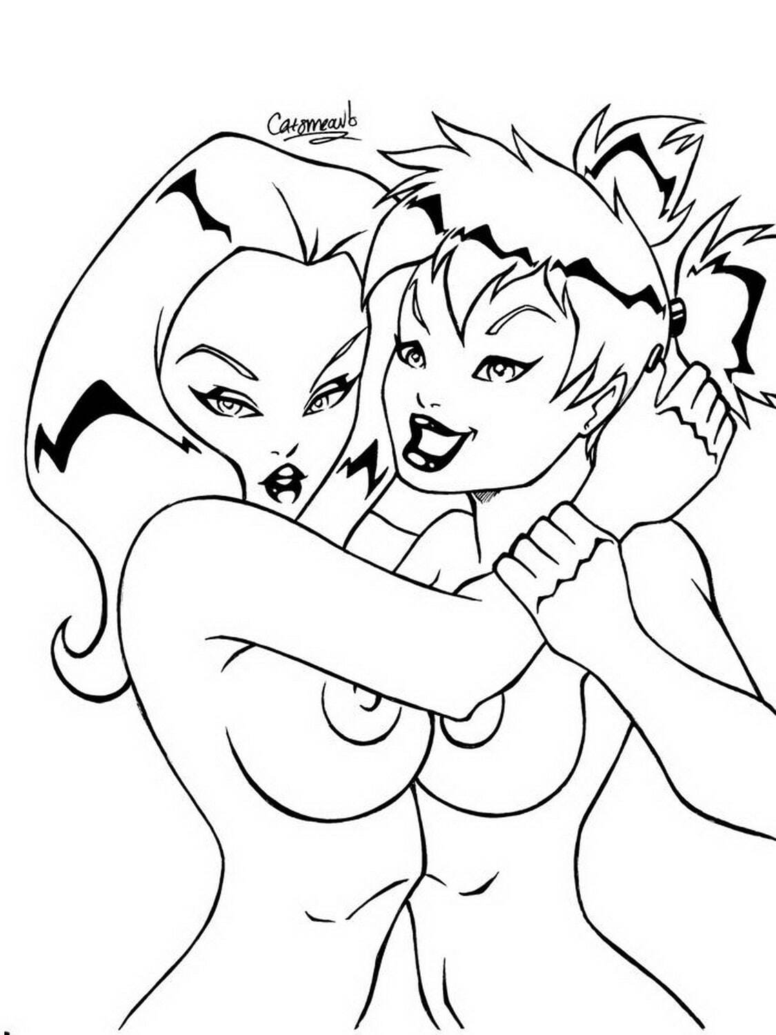 Poison Ivy and Harley Quinn Female Only Yuri Image Luscious