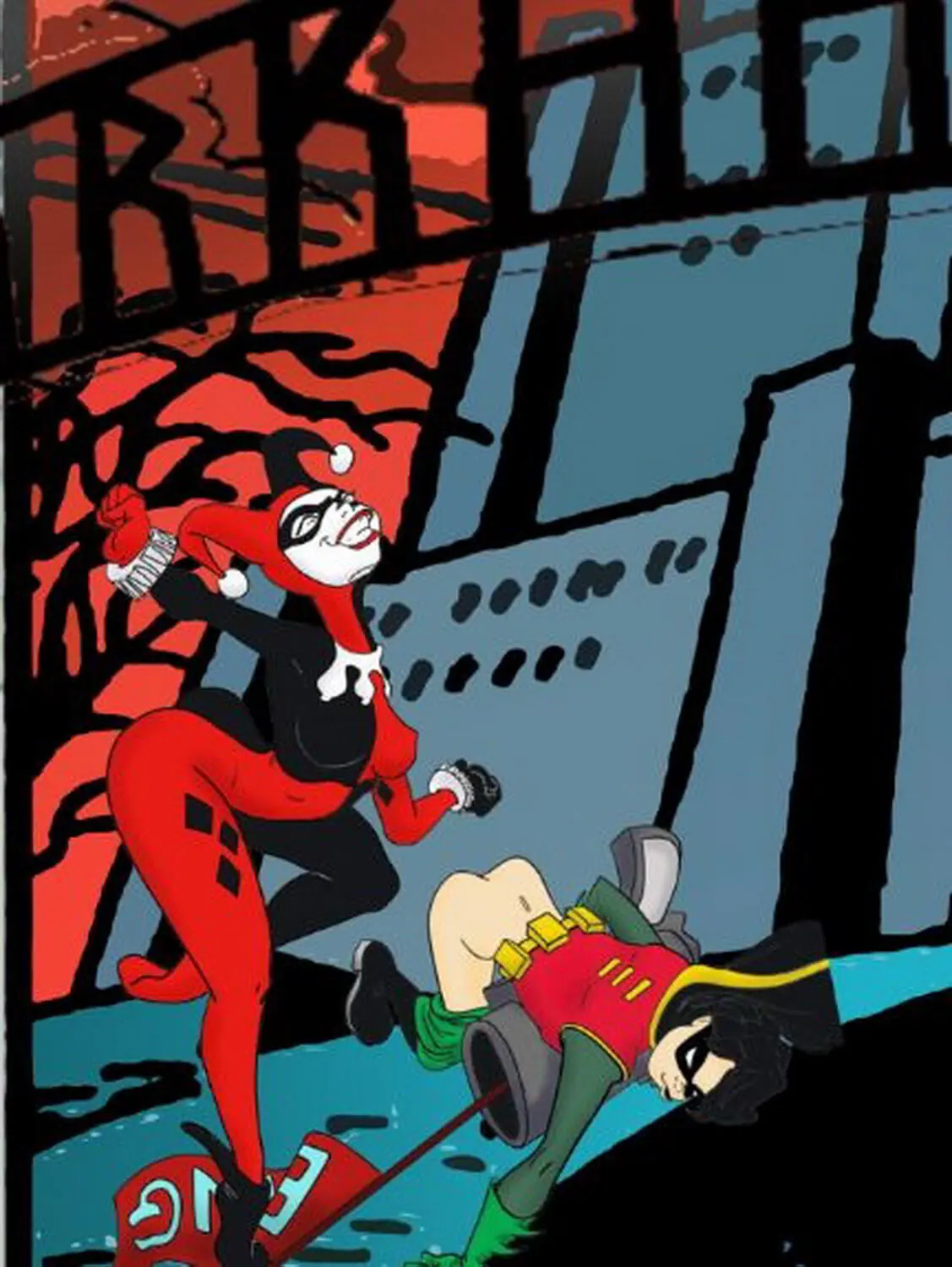Robin (Dc) and Harley Quinn XXX Hentai