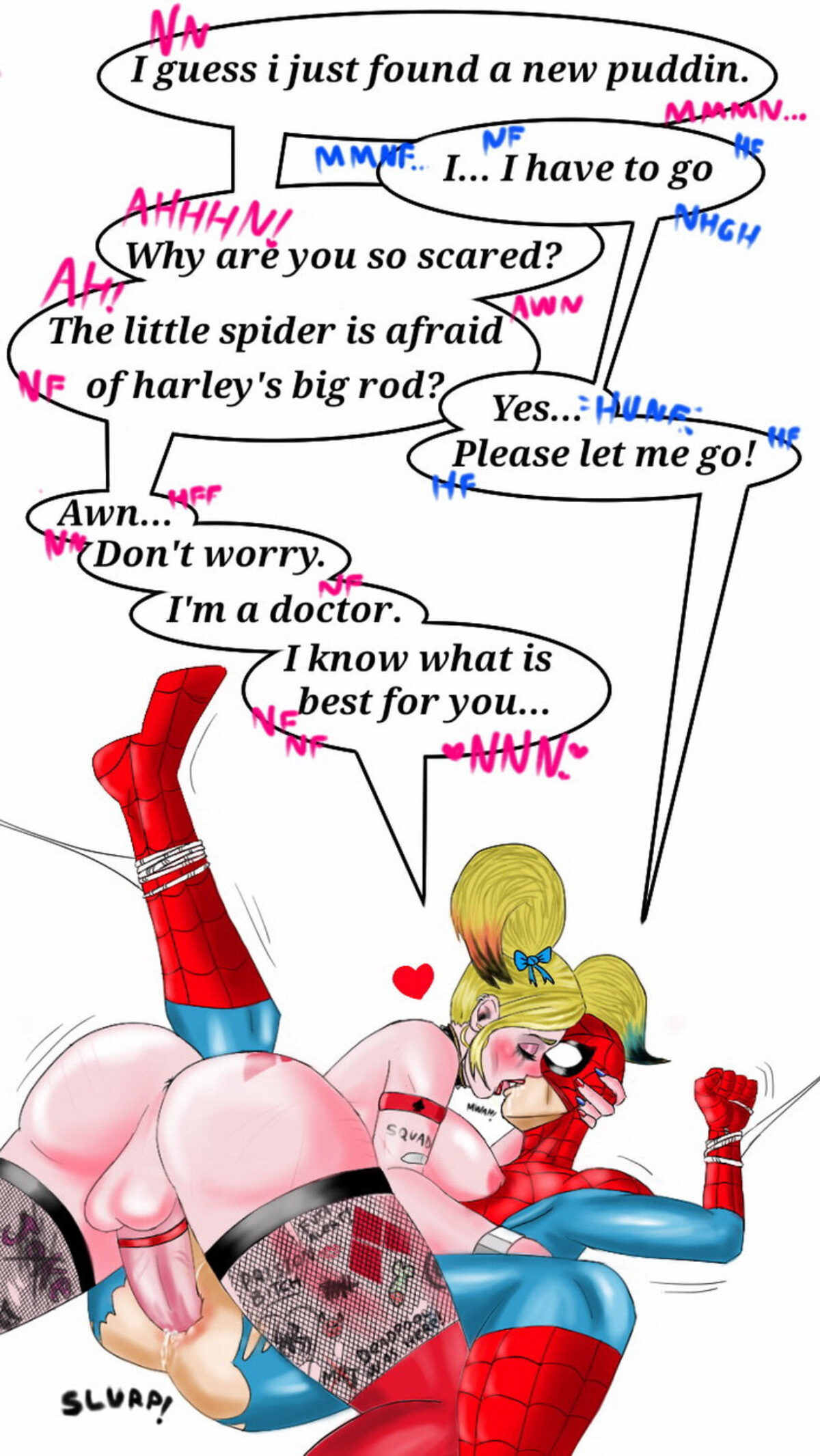 Spiderman Futa Porn - Spider-Man and Harley Quinn Intersex Fishnet Stockings Futa On Male < Your  Cartoon Porn