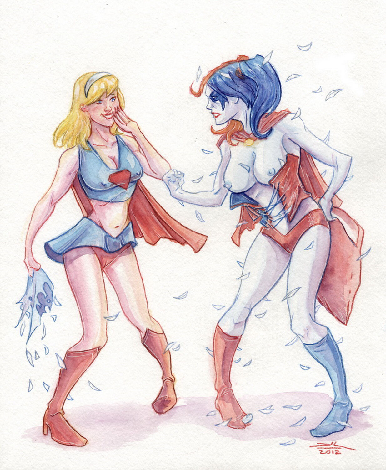 Supergirl and Harley Quinn Female Only Yuri